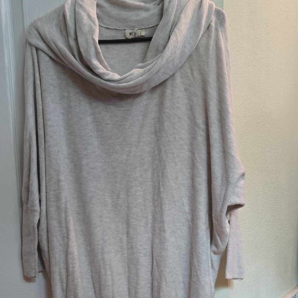 Cozy Light Gray Cowl Neck Sweater